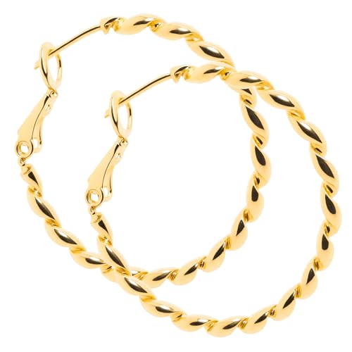 ToHeart twisted Gold hoop earrings for women 14k chunky hoop earrings Gifts Birthday