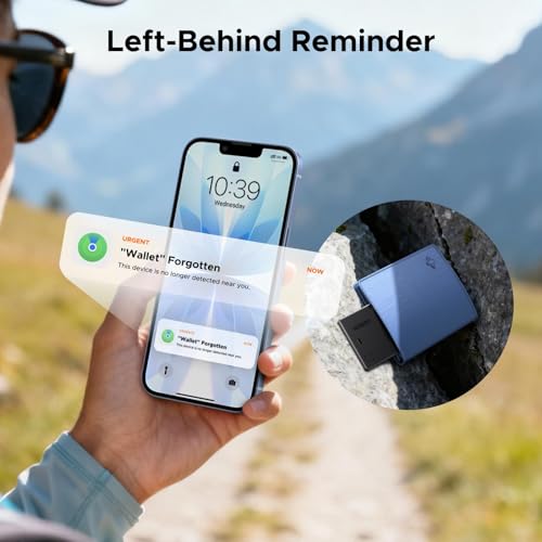 Image of UGREEN FineTrack Slim Wallet Tracker Card (iOS Only), Bluetooth Air Tracker Tags Compatible with Apple Find My, Smart Tags for Wallet,Luggage, 7 Years Staying Power [Apple MFi Certified]
