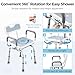 Swivel Shower Chair with Arms and Back, Hybodies Rotatable Shower Chair with Adjustable Height, Non-Slip Bath Tub Transfer Stool, Safe Adjustable Handicap Stool for Inside Bathtub Bathroom