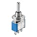 Produktbild Miniatur Kippschalter | 1-polig | 3 Kontakte | EIN-AUS-EIN | 3A 250V / 6A 125V | Metallhebel mit Mittelstellung | Rastend | Umschalter mit Lötösen