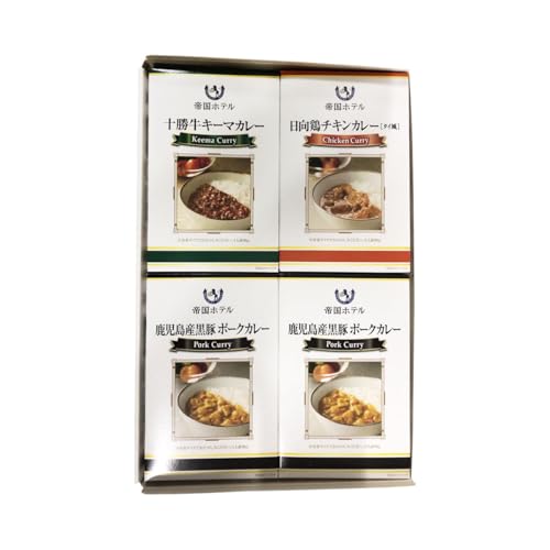 「帝国ホテル」 十勝牛･日向鶏･鹿児島黒豚カレーセット 十勝牛キーマカレー90g・日向鶏チキンカレー(タイ風)90g×各1・鹿児島黒豚ポークカレー90g×2のサムネイル