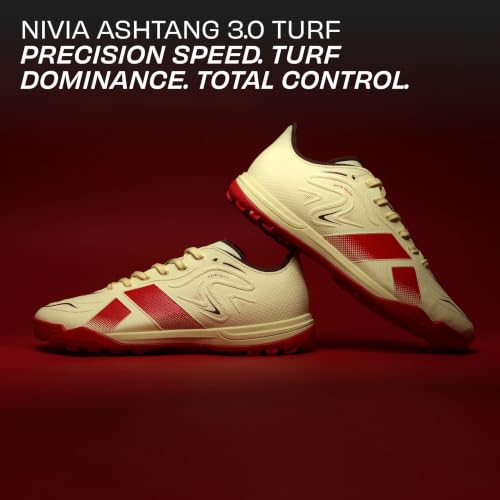 Image of Nivia Ashtang 3.0 Turf Football Shoes for Men & Women, TPU Fusion Upper with 3D Embossed Grip, High-Performance Rubber Outsole for Turf Control & Speed
