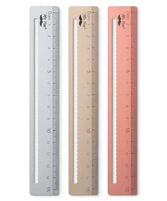 Mr. Pen- Steel Rulers, 3 pcs, 15cm, Silver, Gold, Rose Gold, Centimeter Ruler, Metric Metal Ruler Set, mm Ruler, Metal Rulers, Small Metal Ruler Metal Straight Edge, Steel Ruler, Standard Ruler