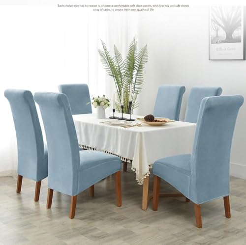 Housse de chaise extensible anti-poussière amovible bleu marine