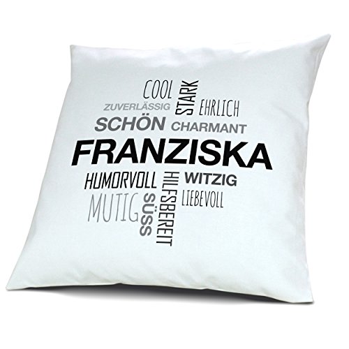 printplanet Kopfkissen mit Namen Franziska - Motiv Positive Eigenschaften Tagcloud Schwarz, 40 cm, 100{ef671b849c042d7d7350b24cadc2e720be1029a852debfb3b0adcc47a86932d8} Baumwolle, Kuschelkissen, Liebeskissen, Namenskissen, Geschenkidee printplanet Kopfkissen mit Namen Franziska - Motiv Positive Eigenschaften Tagcloud Schwarz, 40 cm, 100{ef671b849c042d7d7350b24cadc2e720be1029a852debfb3b0adcc47a86932d8} Baumwolle, Kuschelkissen, Liebeskissen, Namenskissen, Geschenkidee