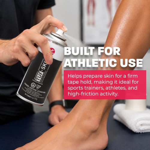 Image of Cramer Tuf-Skin Pre Tape Spray, Firm Adhesive Base to Secure Gymnasts Clothing, Underwrap & Kinesiology Tapes, Long Lasting Hold, Prevents Blisters, Athletic Training Supplies, Colorless