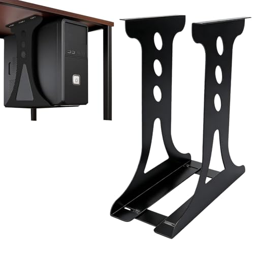 Support de PC réglable sous le bureau noir de 35 kg max pour boîtier d'ordinateur suspendu
