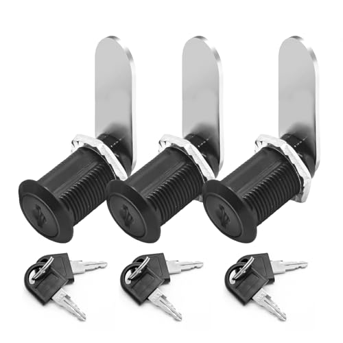 Image of UOIENRT 3 Pack RV Storage Locks with Keys, 1-1 /8-inch RV Drawer Tongue Lock for Storage Door File Cabinet Toolbox, Zinc Alloy