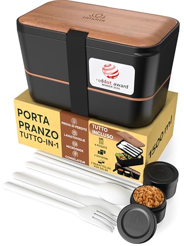 Umami Porta Pranzo Lunch Box Impilabile Con 4 Scomparti E