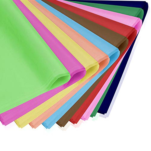 100 Sheets Tissue Paper,Eusoar 16"x 20" Gift Wrapping Paper Crafts,Art Rainbow Tissue Paper