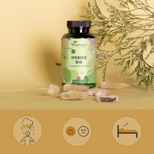 IPERICO BIO 500 mg Vegavero® | con PASSIFLORA | Origine: Europa | Estratti titolati in Ipericina e Flavonoidi | 90 capsule | Vegan - 5