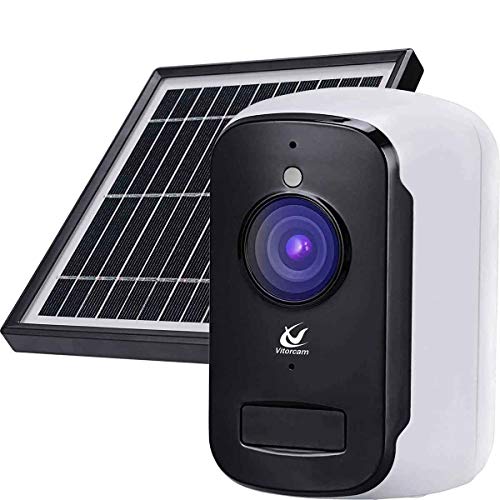 Flash Sale Vitorcam Wireless Rechargeable Battery Powered with Solar Panel WiFi IP Surveillance Home Security Camera, Night Vision, Human Motion Detection, 2-Way Audio, IP65 Waterproof A2+