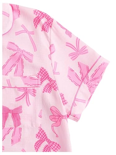 Image of Verdusa Pajamas For Women Set 2 Piece Cute Pjs Sleepwear Lounge Sets | Pj Sets For Woman, Button Down Shirts With Pajama Shorts, Cute Print, Comfy Sets