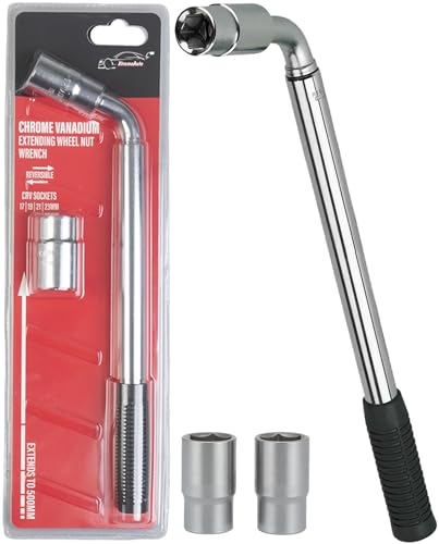 XtremeAuto Wheel Brace for Car, Universal Telescopic Wheel Wrench, 17mm, 19mm, 21mm & 23mm with Reversible Sockets, Extendable Car Lug Wrenches, Compact Emergency Car Breakdown Essential 1 XtremeAuto Wheel Brace for Car, Universal Telescopic Wheel Wrench, 17mm, 19mm, 21mm & 23mm with Reversible Sockets, Extendable Car Lug Wrenches, Compact Emergency Car Breakdown Essential