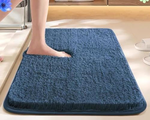 Image of Doormat for Bedroom,Bathroom,Kitchen,Living Room,Home,Entrance,Room,Foot Mats,Floor mat,Main Door,Rug Non Slip Mats,Door Mate,Floor Mat Soft Door Matt (Bath Mat Rug Blue)