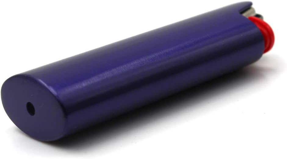 Metal Lighter Pouches Case Cover Holder Sleeve for BIC Full Size Lighter J6 Matte Basic Color DIY Gift (Purple)