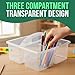 Fun Express 3 Compartment Clear Classroom Storage Caddies - 6 Pieces