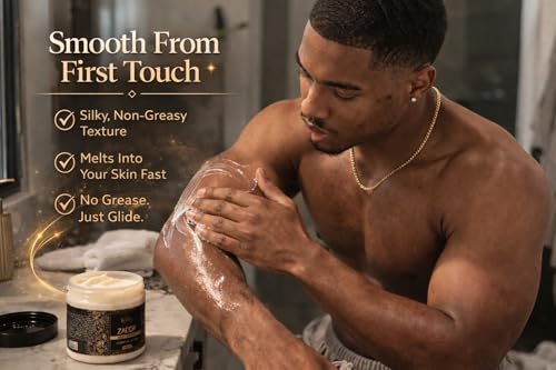 Image of KXNG Cosmetics Organic Shea Body Butter Cream - 16oz | Mens Body Butter for Black Men & Women with Shea, Cocoa, Mango & Coconut Oil | Moisturizing Cream for Hands, Feet & Skin - Zaddy