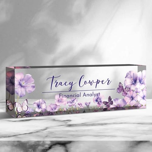 Desk Name Plate Personalized, Custom Name Plate for Desk, Acrylic Desktop Accessories, Office Gift & Decor for Women Men, Teacher Nurse Boss Employee Appreciation Gifts