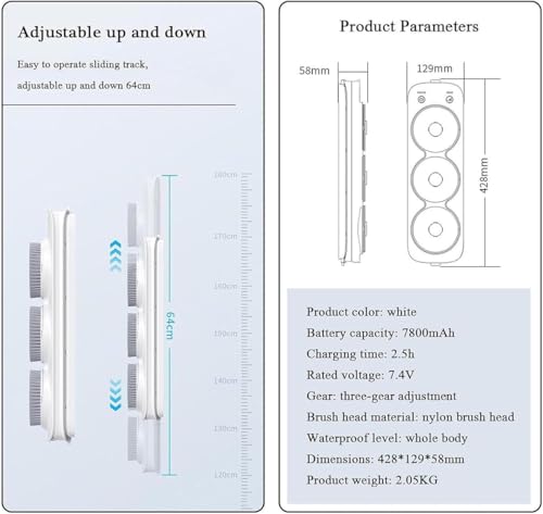 Brosse de douche arrière électrique pour laver le dos facilement