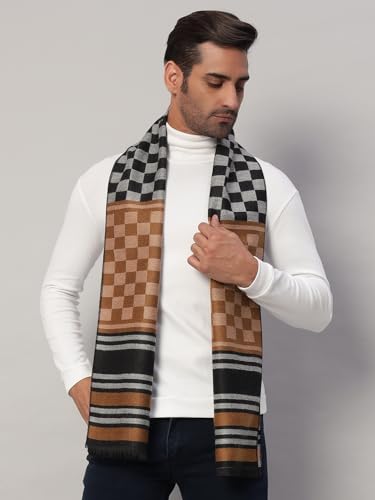 Image of Ravaiyaa - Attitude is everything Men's Reversible Stripe Pattern Winter Wool Scarf, Muffler 72 inchx12 inch Inch