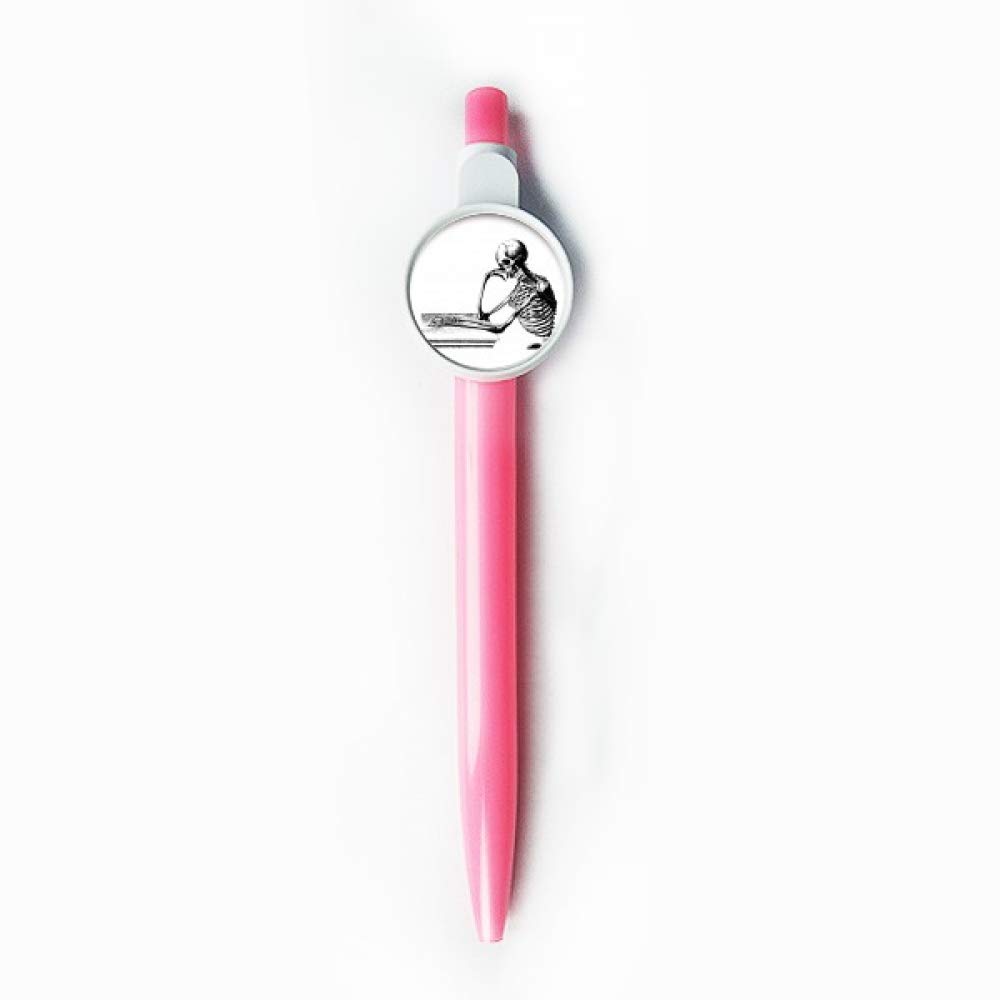 Stylo à bille rétractable squelette pour esquisse fluide sans taches bleu