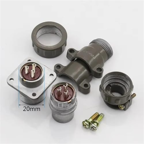 Conector P20 de 7 pines para chasis de maquinaria y cableado redondo de 20mm 4