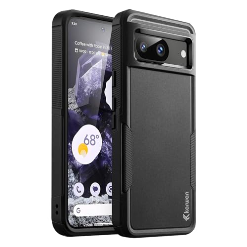 Image of KARWAN Rugged Matte Back Case Cover Compatible with Google Pixel 7A Military Grade Drop Protection, Heavy Duty Shockproof Hybrid TPU + PC, Anti Slip Grip, Dual Layer Camera Protection, Black