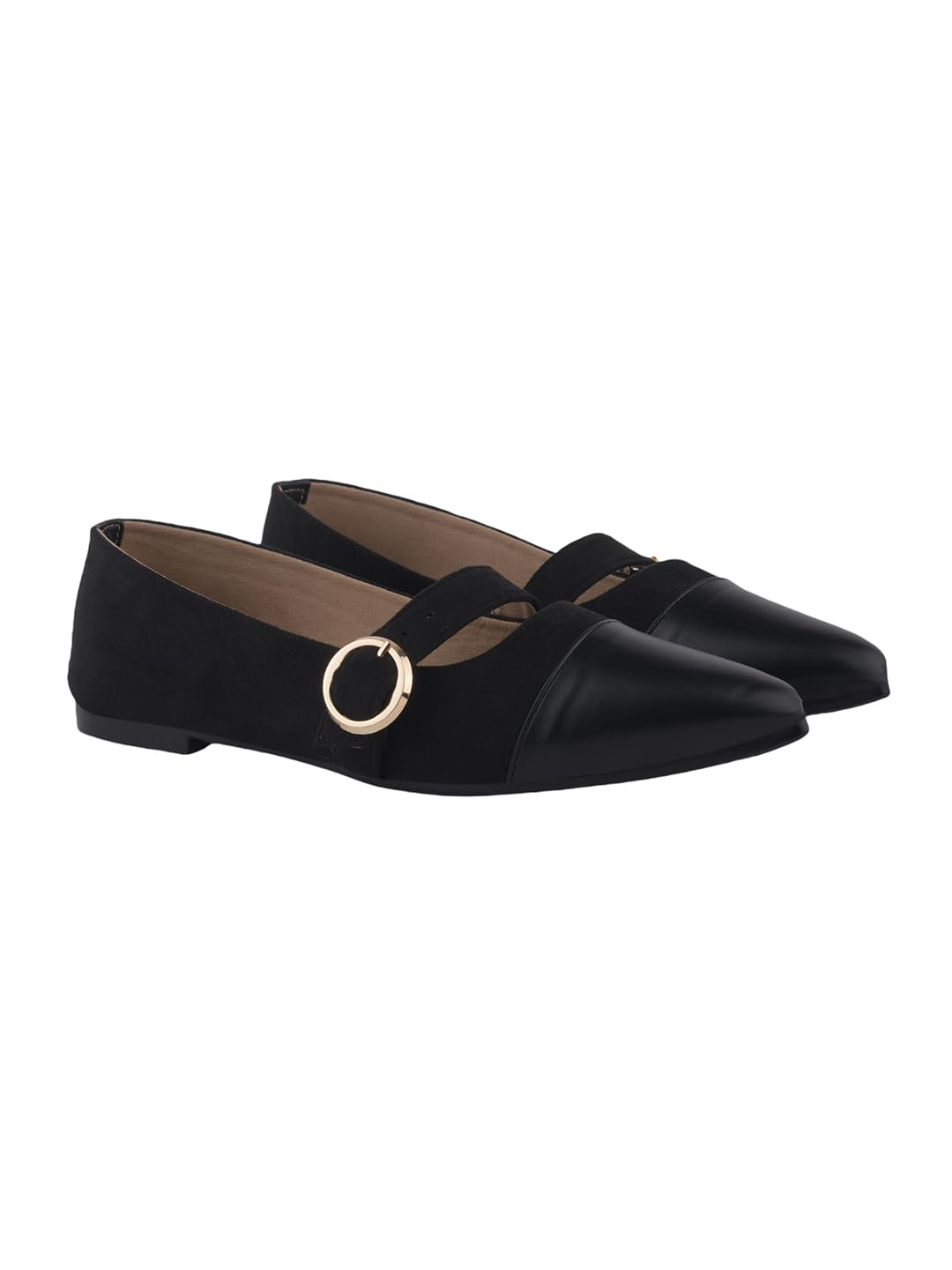 Women's Mary Jane Ballet Flats | Pointed Toe Slip-On Casual Ballerina Shoes with Buckle Strap | Lightweight Everyday Office & Casual-image-9
