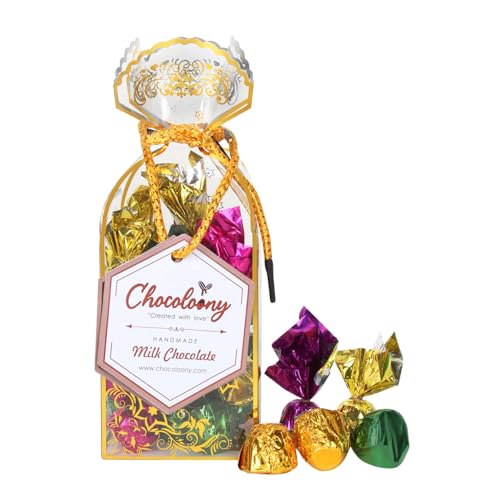 Image of Chocoloony Chocolate PVC Gift Pack with 20pcs Milk Handmade Chocolate (120gm) for Gift Sister, Wife and Girlfriend | Birthday Return Gift for Kids