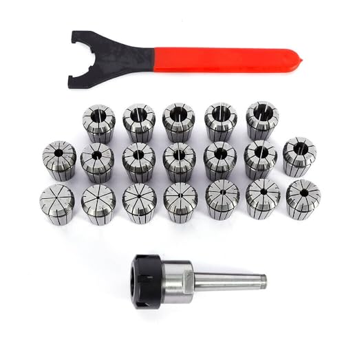 LANNADD Jeu de 21 pinces de serrage Mk2 Mt2 Er32 M10 - Jeu de pinces de serrage dédiées - Mandrin de serrage pour perceuse, perceuse filetée et fraiseuses industrielles CNC