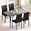 Grey Table+4 Black Diamond Chair