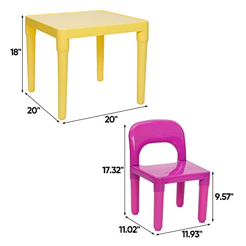 Kids-Table-and-4-Chairs-Set-Toddler-Table-Plastic-Sturdy-Desk-for-Reading-Art-Homework Kids Table and 4 Chairs Set Toddler Table Plastic Sturdy Desk for Reading Art Homework