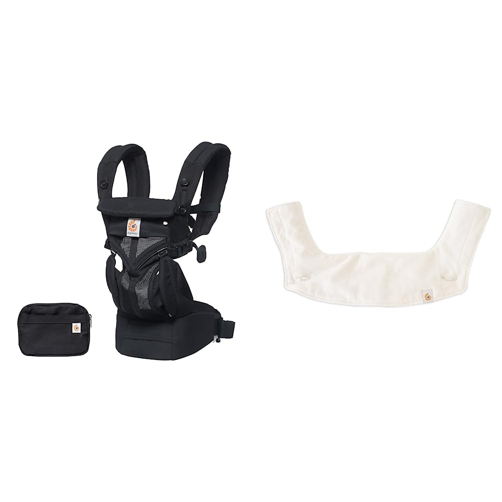Ergobaby Ergonomiczne Nosidełko Omni 360 Cool Air Mesh z Regulacją Pozycji & Ergobaby Podkładka na Ząbkowanie i Ślinienie Carrier