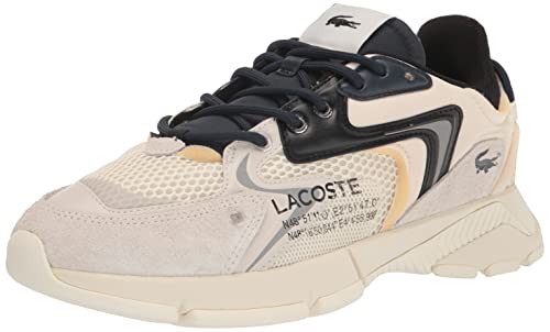 Lacoste Mens L003 Neo Sneaker, Off White/Black, 8.5 US
