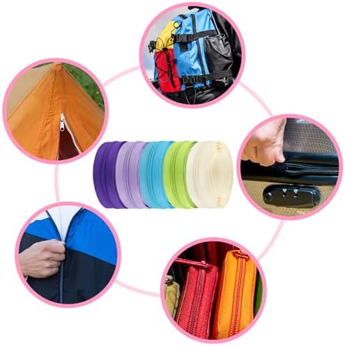 DOITEM 31 Yards/ 28 m 20 Pcs Assorted Colors #3 Nylon Coil Zippers, Sewing Zippers Endless Zips with 40 Pcs Zipper Sliders Zip Heads for DIY Sewing Tailor Craft Supplies