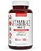 Premium Extra Strength Vitamin K2 Supplement 180mcg -Vitamin K2 MK7 Supports Bone & Heart Health for Cardiovascular Calcium Absorption from Arteries- 60 Easy to Swallow Vegan caps of MenaQ7