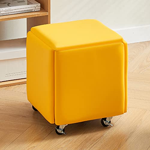 Banc repose-pieds élégant en simili cuir avec poufs empilables