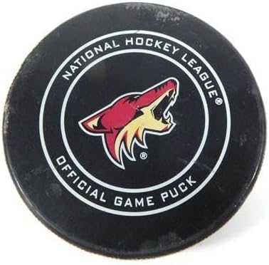 2019 Arizona Coyotes vs. Vancouver Canucks Game Used Puck 2-28-19 AA0037528 - NHL Unsigned Game Used Pucks