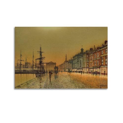 Greenock Harbour at Night Poster Grimshaw Idée Cadeau Art Mural
