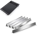 QuliMetal 7566 Grill Griddle and SUS304 24.5" Flavorizer Bars for Weber Genesis 300 Series Grills with Side Controls Knobs, Genesis E310 E320 S310 S320 EP310 EP320 (2007-2010)