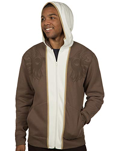JINX Diablo III Men's Tyrael Premium Zip-Up Hoodie, Brown, X-Large