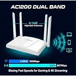 WiFi Router AC1200 Dual Band - Wireless Internet Router for Home | Gigabit Ethernet Ports, 4 High-Gain Antennas, VPN Support | Gaming Router 2500 Sq Ft Long Range Coverage - Image 2