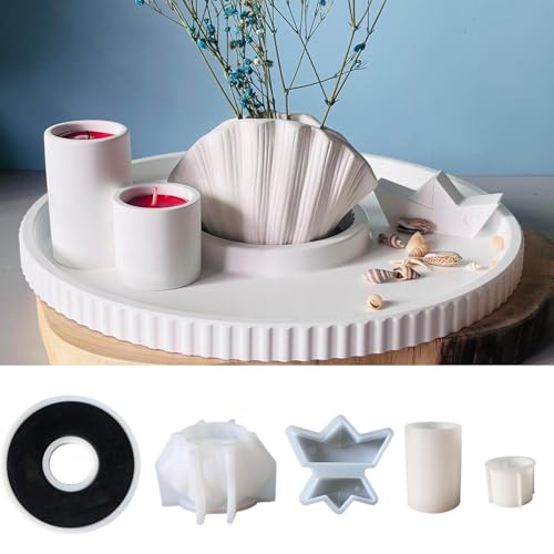 Moule en silicone réutilisable à texture rayée pour béton