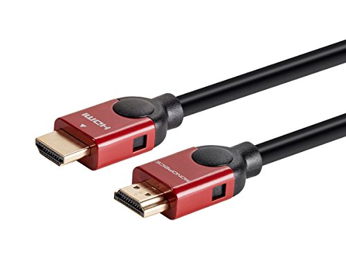 Monoprice 109305 Hdmi High Speed Cable - 15 Feet - Red, 4K@60Hz, Hdr, 18Gbps, 28Awg, Yuv 4:4:4 - Select Metallic Series #TOP1