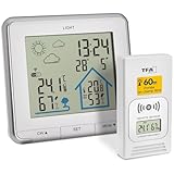 TFA Dostmann stazione meteo con sensore esterno, radiocontrollata Life, 35.1153.02, digitale, con previsioni del tempo, temperatura e umidità interna e esterna, bianca
