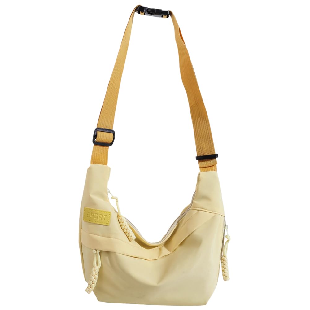 HICARRY Crescent Crossbody Bag, Nylon Crescent Hobo Bags, Dumpling Satchel Purse for women Summer Solid Color Shoulder Bags for Travel Casual