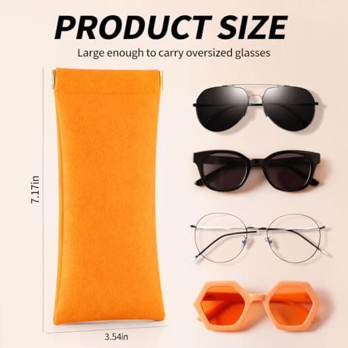 Image of 3 pack leather eyewear case PU soft sunglasses bag squeeze top portable lightweight eyewear case for men and women