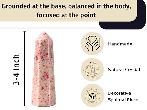 Image of Amazing Gemstone Cinnabarite Crystal Towers - Natural Healing Crystal Point Obelisk for Reiki Healing and Crystal Grid (3 inch to 4 inch INCH)