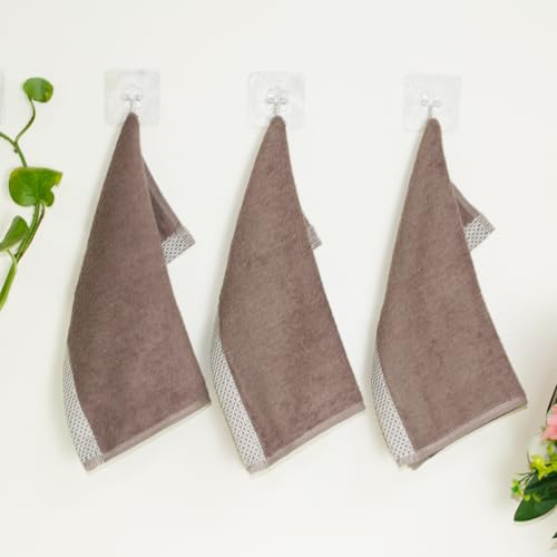 Image of RANGOLI 100% Bamboo Face Towel Set of 3, 500 GSM, Quick Dry Towels for Face, Gym, Travel, Ultra Soft Highly Absorbent, 30Cm X 30Cm, (ASH Brown, Set of 3)
